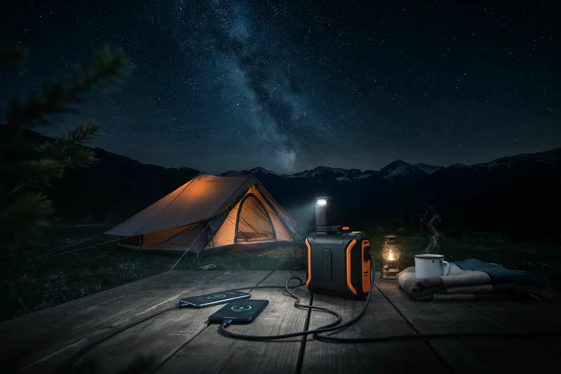 Ferro at a campsite